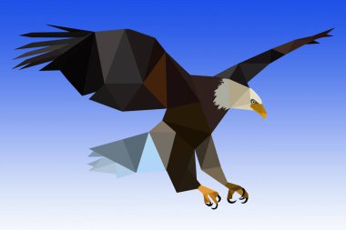 Uçan bir origami Amerikan kartalı