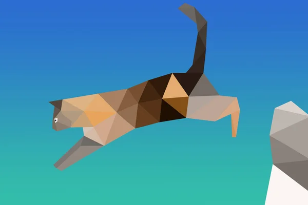 Origami Hoppande Katt — Stockfoto