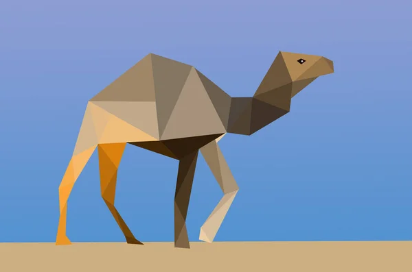 Дромадар Идущий Пустыне Оригами — стоковое фото