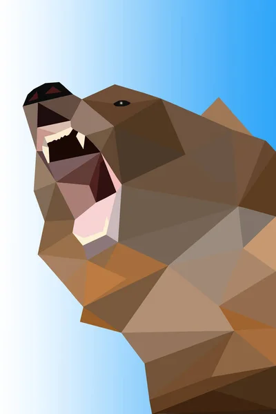 Retrato Urso Grande Grizzly Origami — Fotografia de Stock