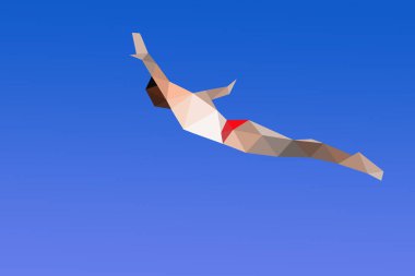 Origami dalışı yapan bir adam