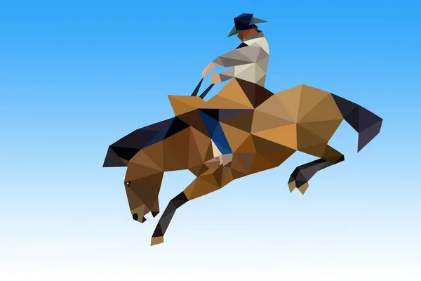Cowboy His Horse Origami Rodeo — Stock Photo, Image