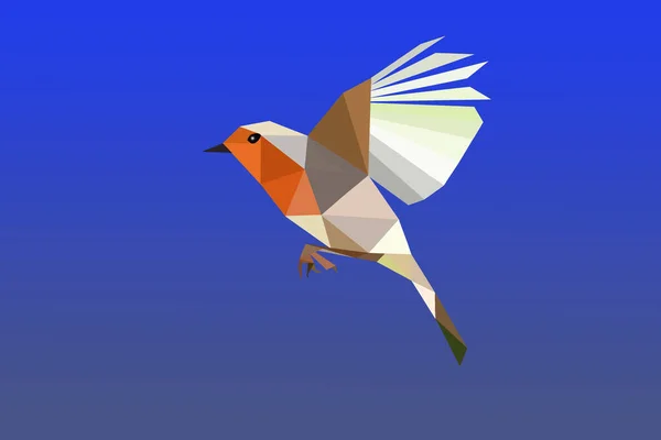 an origami robin in flight