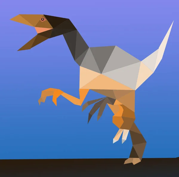 Origami Velociraptor Běží Tlapami Nahoru — Stock fotografie