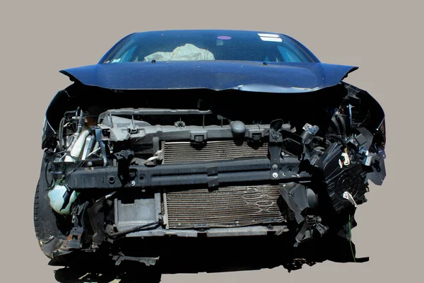 Broken Car Frontal Impact — Stock Photo, Image