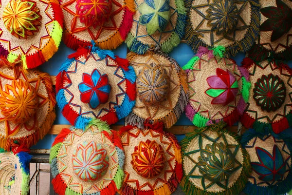 Very Colorful Hats Marrakech Morocco — Stock Photo, Image