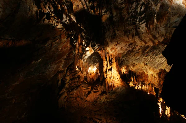 Ściana Stalagmityczna Otchłani Cabrespine Aude Francji — Zdjęcie stockowe