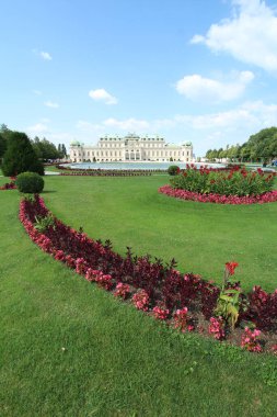 Avusturya, Viyana 'daki Belvedere şatosunun çiçek bahçeleri.