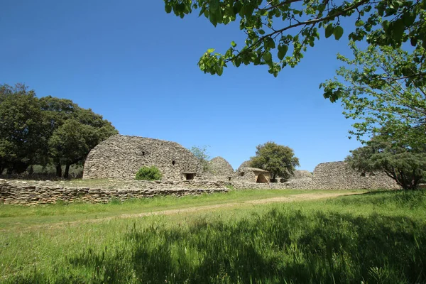 Several Houses Built Dry Stones Village Bories Gordes Luberon France — Stock Photo, Image