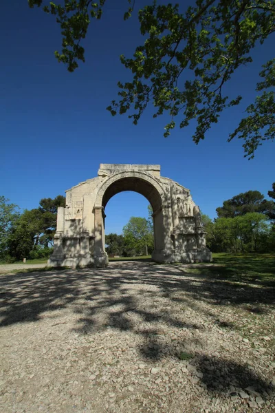 Den Romerska Arkeologiska Platsen Antikviteterna Glanum Saint Remy Provence Alpilles — Stockfoto