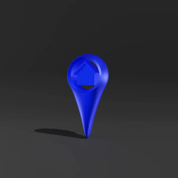 3d illustration of location icon on black background