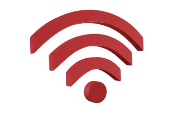 Wi-Fi bağlantı simgesinin iletişimi temsil eden 3d illüstrasyonu