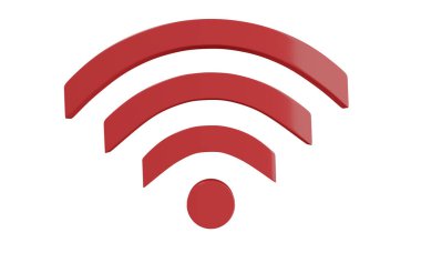 Wi-Fi bağlantı simgesinin iletişimi temsil eden 3d illüstrasyonu