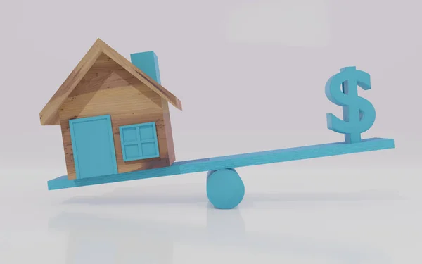3d illustration of the cost of a home mortgage