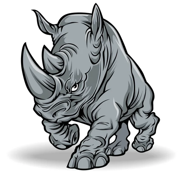 Illustration Vectorielle Run Forte Animal Rhino — Image vectorielle