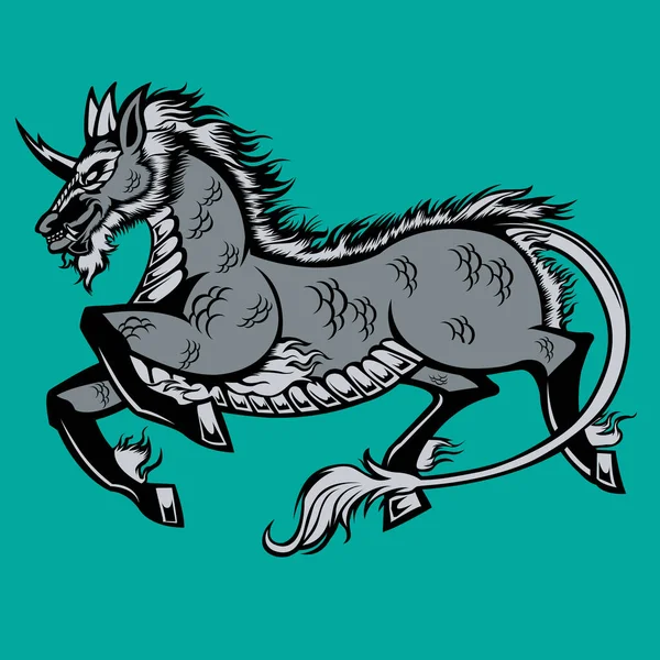 Cavalo Manilla Dragon Logo Ícone Vetor —  Vetores de Stock