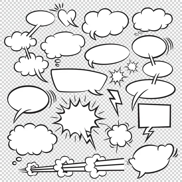 Comic Bubbles Pictogrammen Collectie Cartoon Vector — Stockvector