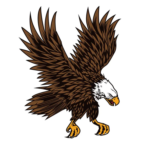 Illustration Mascotte Logo Vectoriel Annimal Eagle Wing Black Line — Image vectorielle