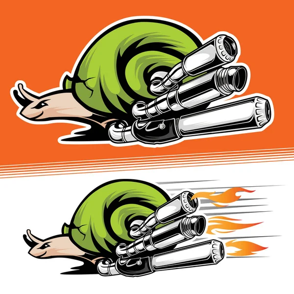 Σαλιγκάρι Speed Recing Γρήγορη Vector Logo — Διανυσματικό Αρχείο