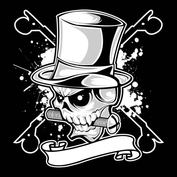 Skull Hat Icon Logo Armmy Vector Illustratie — Stockvector