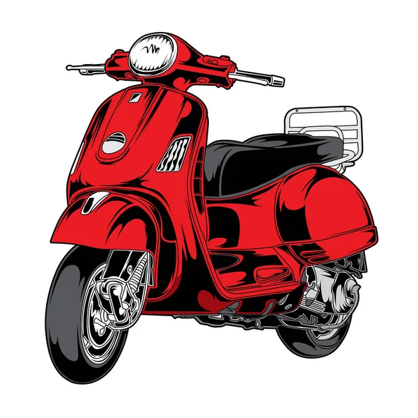 Scooter Ride Nouveau Vecteur Moto Rouge — Image vectorielle