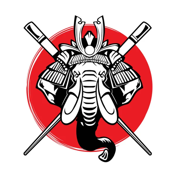 Armadura Arte Asiático Sangre Bushido Demonio Diseño Mal Luchador Oro — Vector de stock