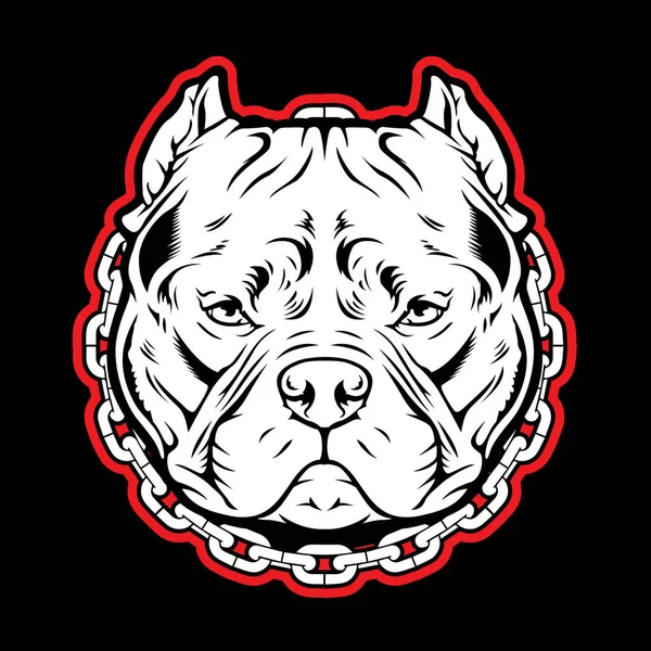 Pitbull Angry Dog Negro Vector Enojado Animalsartwork Bulldog Negro Diseño — Vector de stock