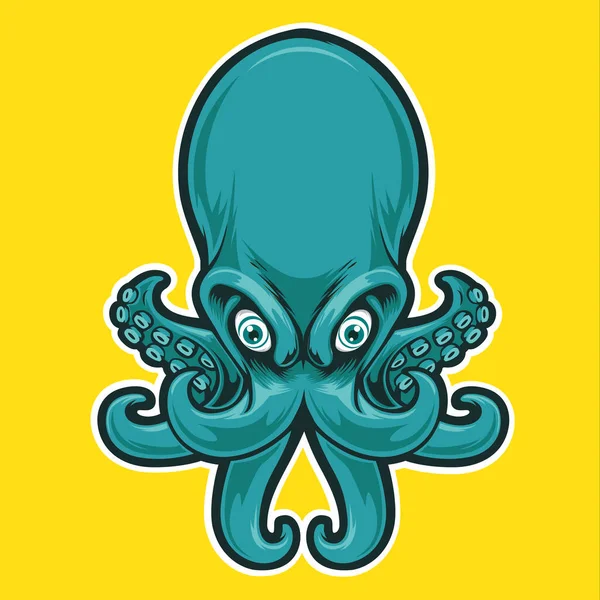 Octopus Mascot Icon ปภาพเวกเตอร โลโก — ภาพเวกเตอร์สต็อก
