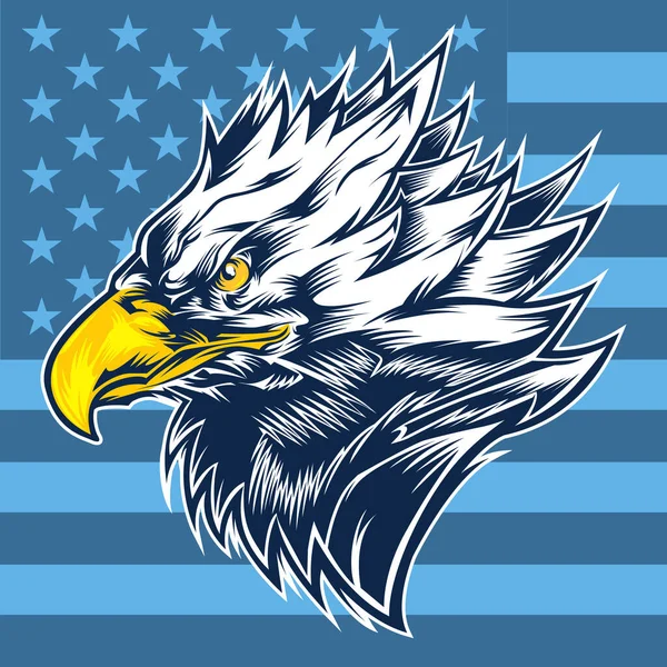 Baş Kartal Amerika Logosu Mscot Usa Kuş Hayvan Vektörü — Stok Vektör