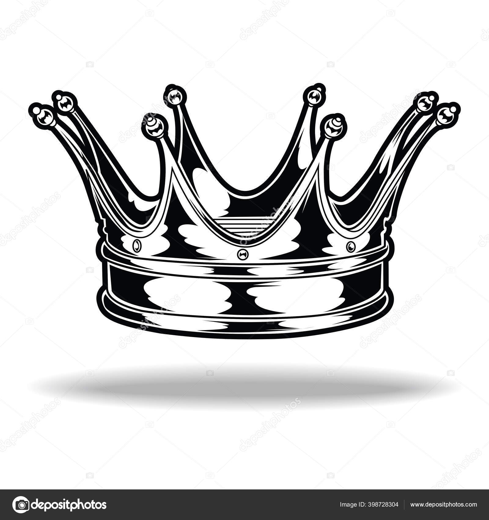 Crown black and white king queen 22 Royalty Free Vector