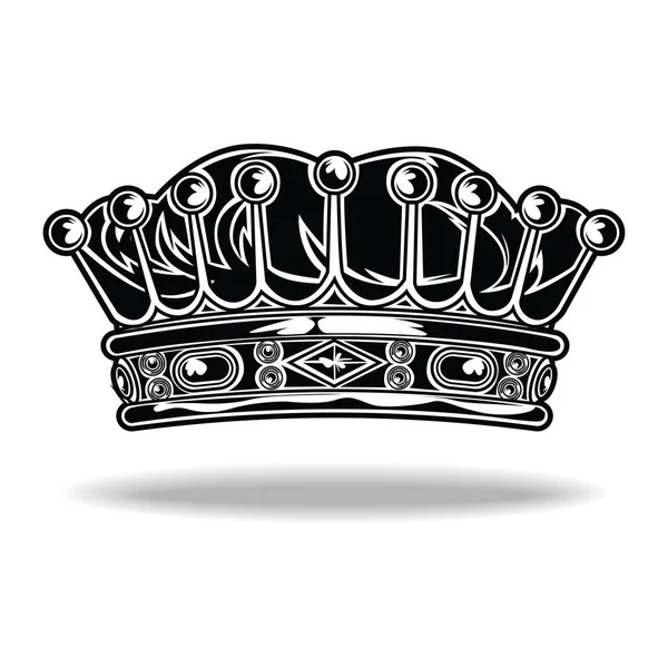 Crown Black White King Queen Vector — Stock Vector