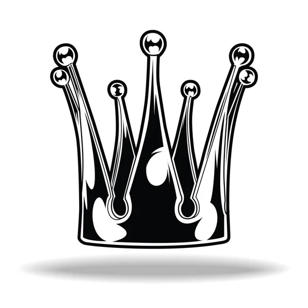 Couronne Roi Noir Blanc Reine Vectoriel Illustrateur — Image vectorielle