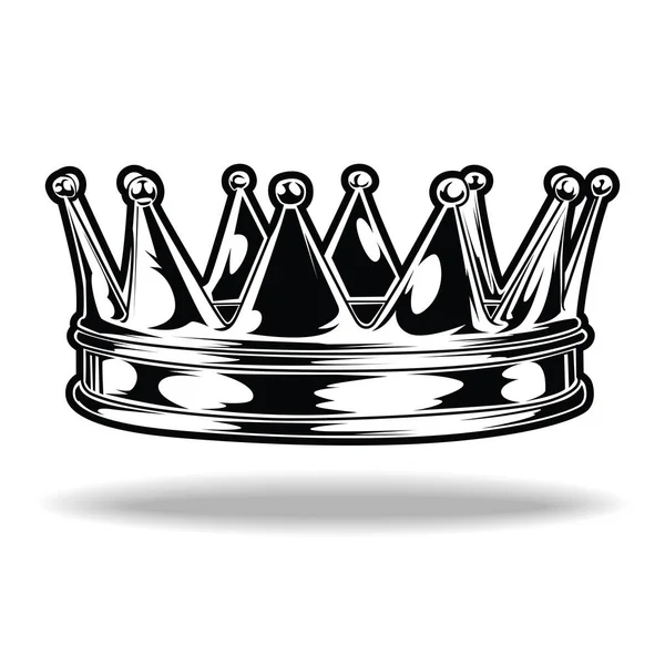 Crown Black White King Vector Illustrator — 스톡 벡터