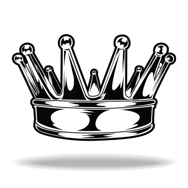 Crown Black White King Vector Illustrator — 스톡 벡터