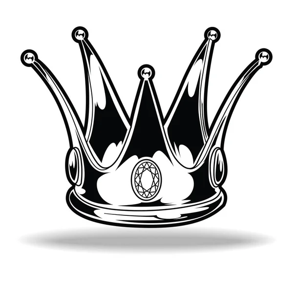 Crown Black White King Vector Illustrator — 스톡 벡터