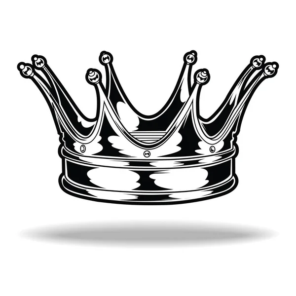 Crown Black White King Queen Vector Illustrator — Stockový vektor