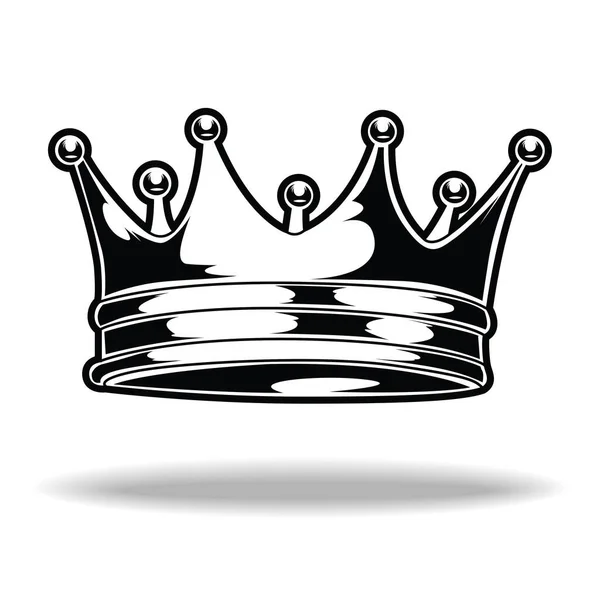 Crown Black White King Queen Vector Illustrator — Stockový vektor