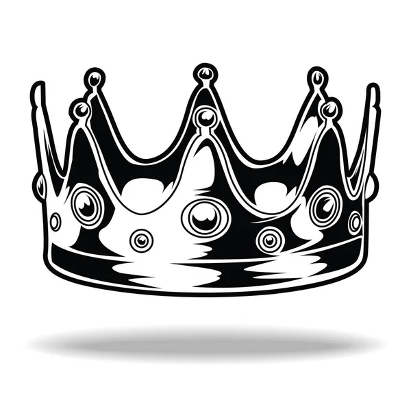 Crown Black White King Queen Vector Illustrator — Stockový vektor