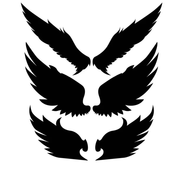 Ailes Oiseau Ailes Oiseau Noir Blanc Plumes Vector Illustrator — Image vectorielle