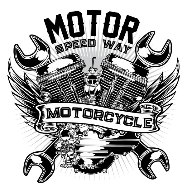 Moto Club Custom Bike Shop Logo Design Vector11 — Vettoriale Stock