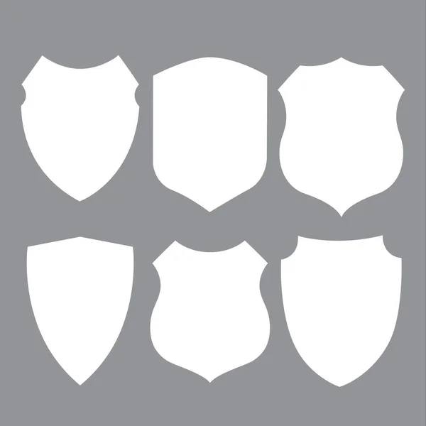 Bouclier Armure Set Icône Logo Mascotte Sur Fond Noir — Image vectorielle