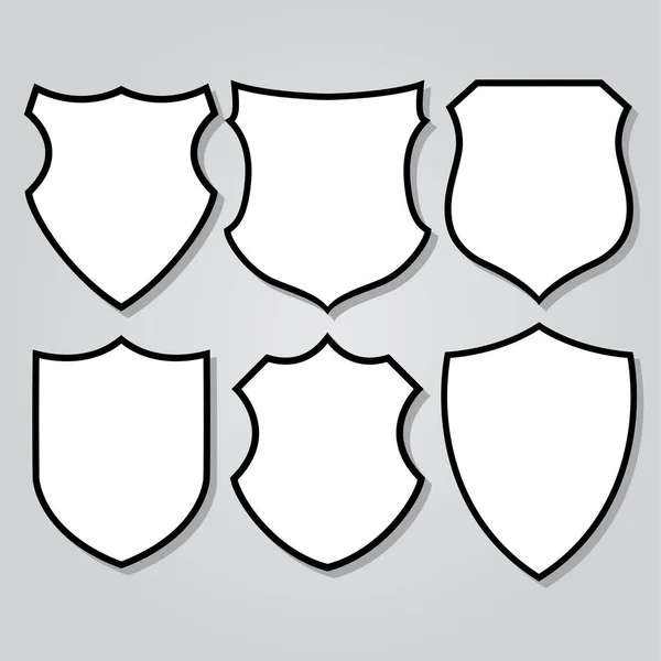 Ікона Shield Armor Set Logo Mascot Чорному Тлі — стоковий вектор