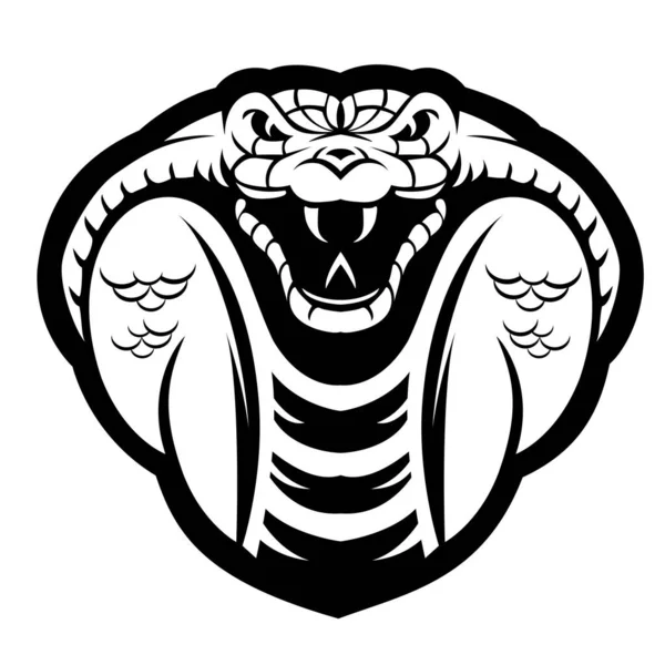 Cobra Κεφάλι Μαύρο Λευκό Διάνυσμα Χρυσό Κεφάλι Φίδι Λογότυπο Της — Διανυσματικό Αρχείο