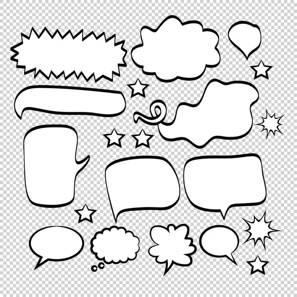 Comic Bubble Speech Ballonnen Speech Cartoon Speech Vector Illustrator — Stockvector