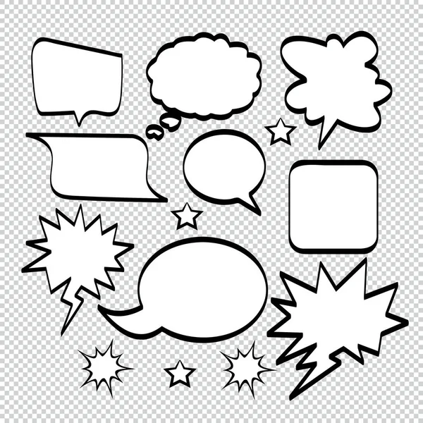 Comic Bubble Speech Ballonnen Speech Cartoon Speech Vector Illustrator — Stockvector