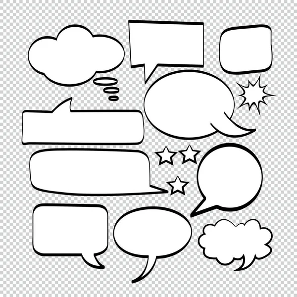 Comic Bubble Speech Luftballons Speech Cartoon Speech Vector Illustrator20 — Stockvektor