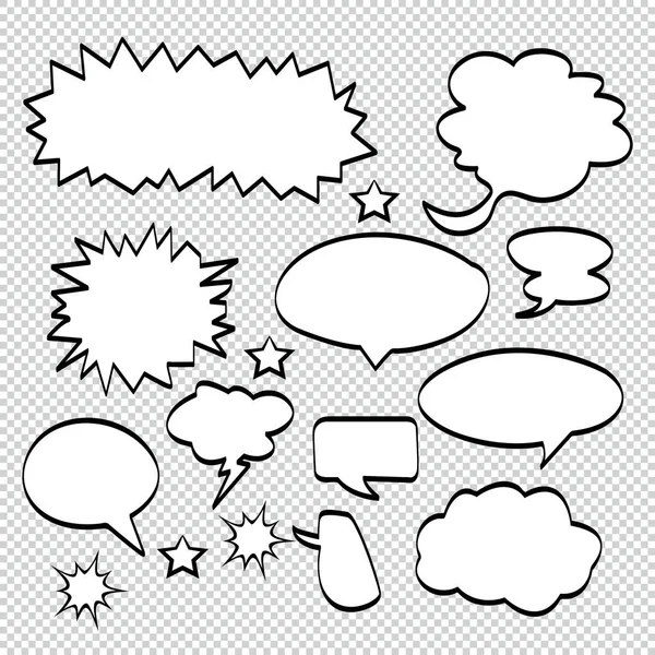 Comic Bubble Speech Ballonnen Speech Cartoon Speech Vector Illustrator — Stockvector