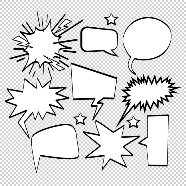 Comic Bubble Speech Luftballons Speech Cartoon Speech Vector Illustrator22 — Stockvektor