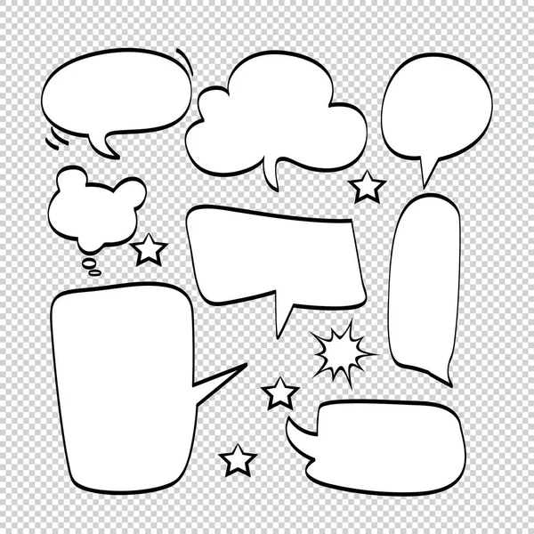 Balões Fala Bolhas Cômicas Discurso Cartoon Speech Vector Illustrator — Vetor de Stock