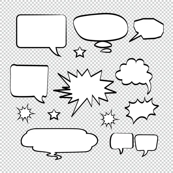 Comic Bubble Speech Ballonnen Speech Cartoon Speech Vector Illustrator — Stockvector